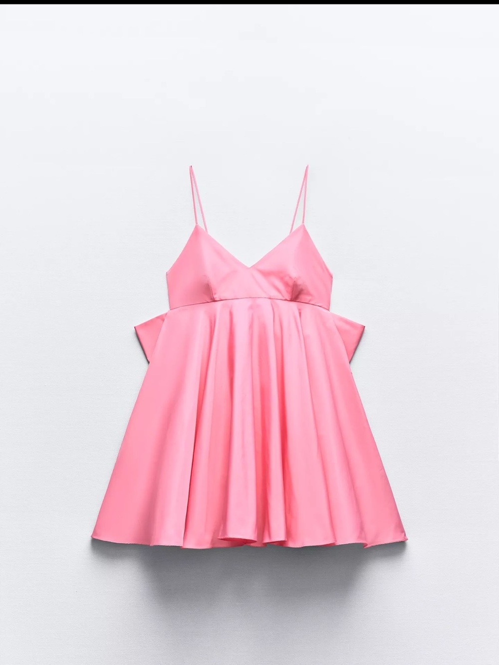 Zara Hot Pink Spaghetti-Strap Swing Mini Dress